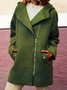 Hooded Asymmetrical Zipper Jackets Plus Size Coat Overcoat