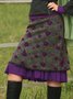 Multicolor Sweet Floral Silk-Chiffon Skirt