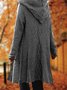 Floral Hooded Knitted Cardigan Plus Size Sweater coat