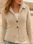 Vintage Buttoned Cotton-Blend Knit coat