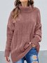 Casual Plus Size Turtleneck Kintting Sweater