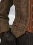 Brown Paneled Long Sleeve Plaid Knit coat
