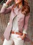 Women Buttoned Solid Vintage Blazer