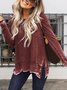 Plus Size Crew Neck Casual Long Sleeve Tops