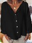 Long Sleeve Solid Shirts Plus Size Blouses