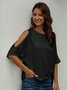 Casual Cold Shoulder Knot Front T-shirt