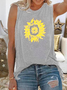 Women's Crew Neck Floral-Print Sleeveless Casual Shirt & Top
