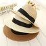 Vintage Plain Foldable Flat Eave Straw Wide Brim Holiday Casual Hats