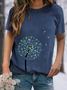 Short Sleeve Cotton-Blend Holiday Dandelion Print t-Shirts & Tops