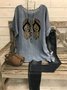 Gray Cotton-Blend Casual Tops