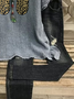 Gray Cotton-Blend Casual Tops