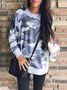 Royal Blue Cotton Casual Printed Crew Neck Shirts & Tops