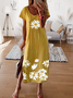 Yellow Vintage Short Sleeve Knitting Dress