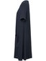 Navy Blue Plain Casual Knitted Dresses