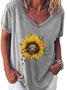 Short Sleeve Casual Floral T-shirt