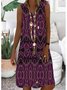 Vintage Sleeveless Printed Graphic Weaving Dress