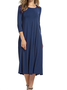 3/4 Sleeve Elegant Cotton Casual Dress | Clothing | Anniecloth Summer ...