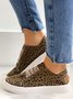 Leopard Print/Plain Canvas Elastic Shoelace Comfortable Flat Casual Shoes