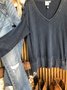 Black Long Sleeve Casual Sweatshirt