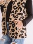 Leopard Pockets Stand Collar Leopard Vintage Jacket