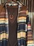 Brown Casual Shirt Collar Shift Long Sleeve Knit coat