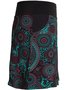 Vintage Statement Geometric Floral Printed Plus Size Casual Skirt