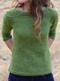 Casual Long Sleeve Round Neck Plus Size Sweater
