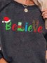 Navy Green Believe Christmas Sweatshirt