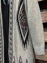 Ethnic Print Loose Knit Cardigan Sweater Coat