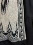 Ethnic Print Loose Knit Cardigan Sweater Coat