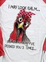 Red Crew Neck Animal Casual Raglan Sleeve Shirts & Tops
