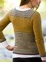 Yellow Long Sleeve Jacquard Shift Sweater coat