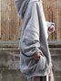 Gray Zipper Hoodie Batwing Oversized Sweatshirt