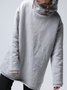 Gray Hoodie Solid Long Sleeve Sweatshirts
