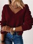 Long Sleeve Casual V Neck Sweater