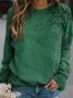 Green Casual Shift Cotton-Blend Tops