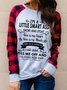Gray Long Sleeve Crew Neck Women's Fashion Print Sweatshirts