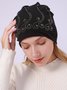 European and American spring, autumn and winter double-layer pearl hot drill hooded cap warm confinement cap thin casual pile hat