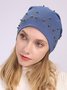 European and American spring, autumn and winter double-layer pearl hot drill hooded cap warm confinement cap thin casual pile hat