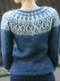 Casual Long Sleeve Round Neck Sweater