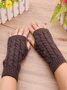 Vintage Statement Plain Twist Fingerless Casual Gloves