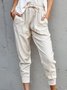 Cotton-Blend Casual Long Sleeve Pants