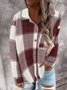 Casual Long Sleeve Striped V Neck Outerwear