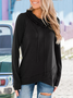 Black Casual Cowl Neck Pullover Sweatshirts