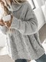 Casual Solid Twisted Turtleneck Long Sleeve Sweater
