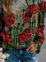 Women Flower Print Sweatshirt