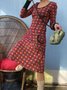 Multicolor Cotton-Blend Vintage Sheath Knitting Dress
