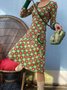 Multicolor Cotton-Blend Vintage Sheath Knitting Dress