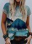 Women's landscape print short sleeve T-shirt