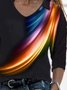 Color Block Casual V-Neckline Long Sleeve Blouses
